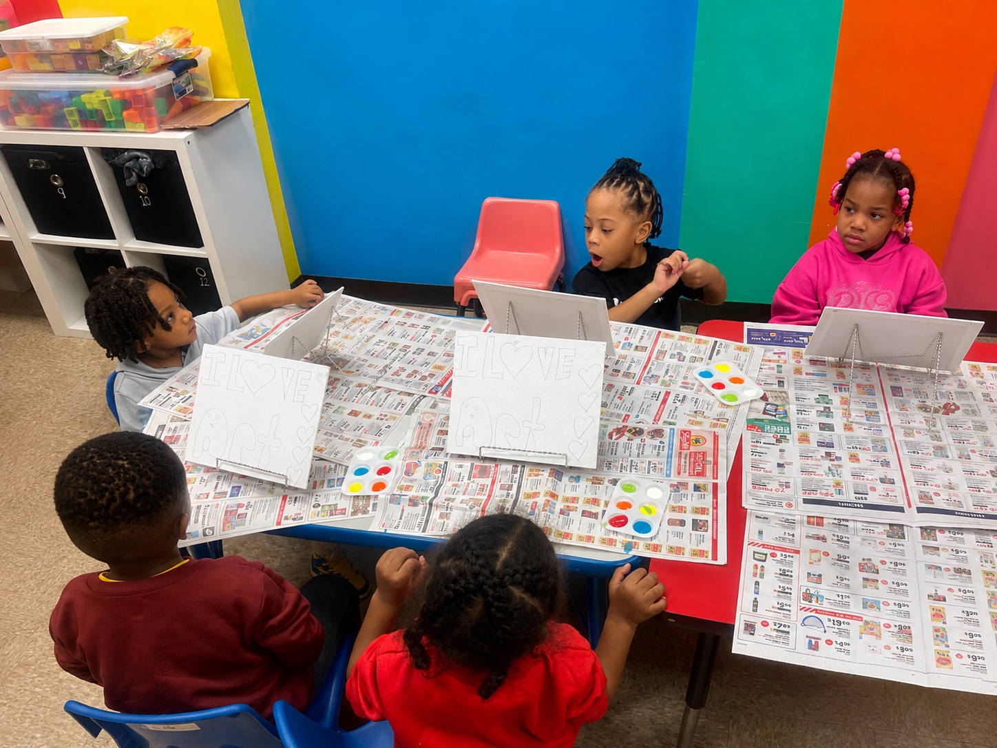 Children learning together through art